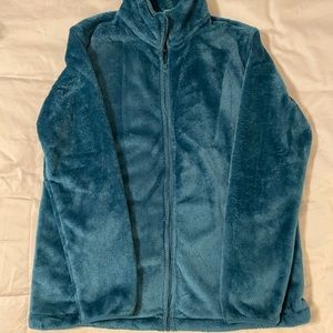 Lands' End Women’s Softest Fleece Jacket, Large, Teal